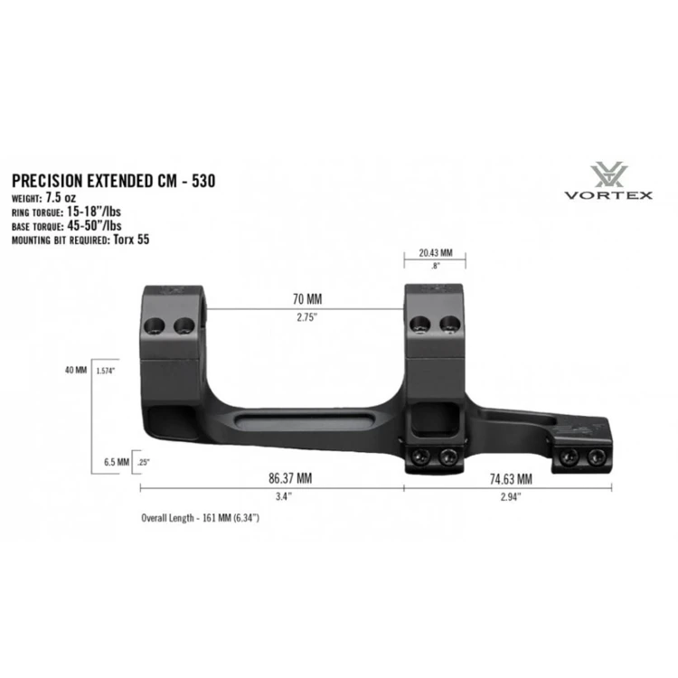 Montaż Vortex Precision Extended 30 mm 186-224 SKLEP BAZANT 2.JPG
